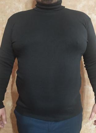 Батальный мужской черный гольф начёс 3xl,4xl,5xl , огромная мужская водолазка термобелье2 фото