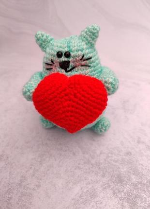 Кот валентинка мягкая игрушка2 фото
