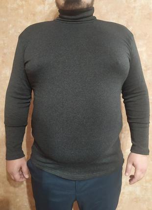 Батальний чоловічий гольф 3xl,4xl,5xl колір антрацит , величезна чоловіча сіра жіноча водолазка