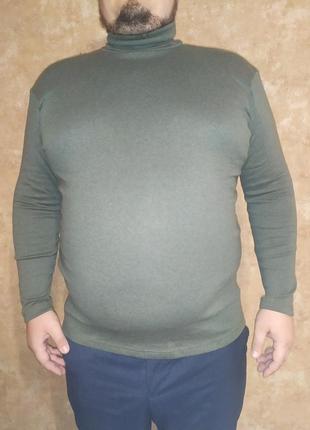 Батальный мужской гольф 3xl,4xl,5xl цвет оливка , огромная мужская водолазка4 фото