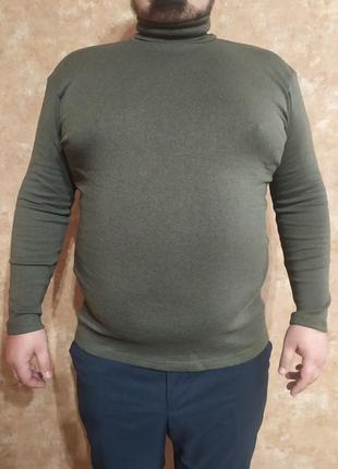 Батальный мужской гольф 3xl,4xl,5xl цвет оливка , огромная мужская водолазка2 фото