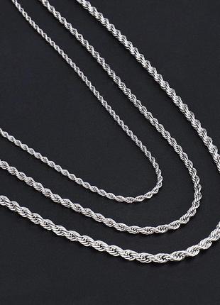 Модное ожерелье витая французская цепочка фанаро 3 мм