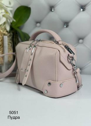 Женская стильная и качественная сумка из эко кожи пудра2 фото