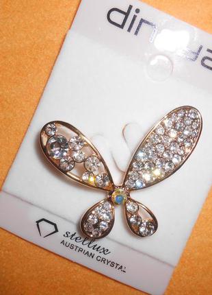 Декоративна брошка fashion jewellery dingya у формі метелика якісна біжутерія3 фото