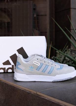 Мужские кроссовки адидас форум лоу / adidas forum low grey light blue3 фото