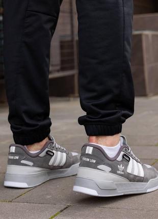 Чоловічі кросівки адідас форум лоу / adidas forum low grey white6 фото