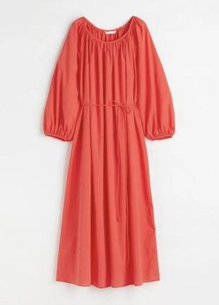 Платье красное хлопок h&m - большой размер1 фото