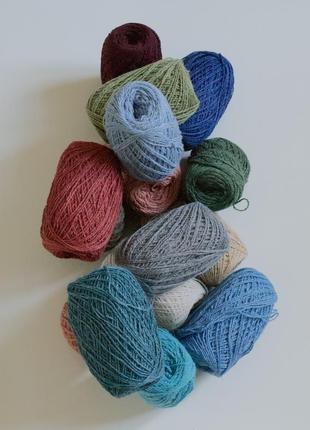 Нитки для ковровой вышивки colored wool, пряжа для вязания5 фото