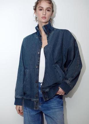Джинсова куртка-бомбер denim zara