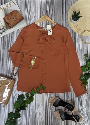 Шифоновая коричневая блуза papaya #3208
