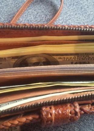 Жіночий шкіряний гаманець "кленові листки"7 фото