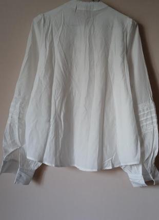 Блуза біла жіноча ,з мереживом та защипами, answer.m.3 фото