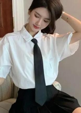 Стильный женский галстук на шею черного цвета5 фото