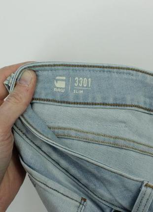 Стильні звужені джинси g-star raw 3301 slim light blue denim jeans4 фото