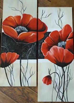 Модульная картина "маки красные"