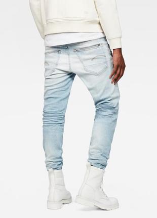 Стильні звужені джинси g-star raw 3301 slim light blue denim jeans1 фото