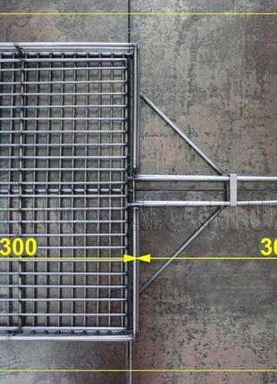 Решітка гриль на мангал 1 ручка нержавіюча сталь 400х300х50 мм10 фото