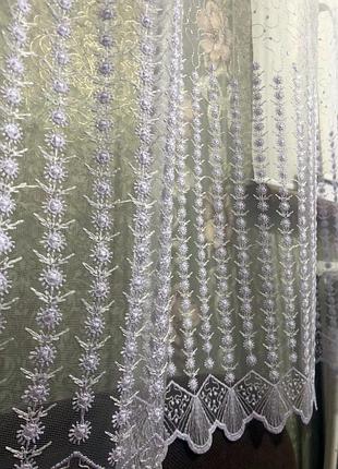 Тюль фатин турецкий с вышивкой и люрексом
