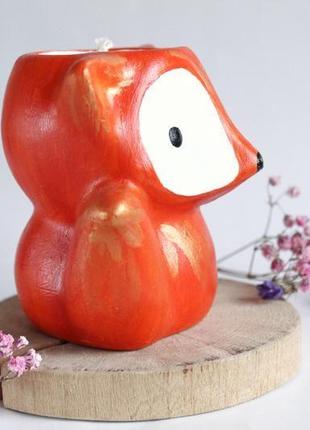 Свічка-кашпо лисичка з пальмового воску 4