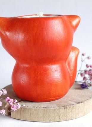 Свічка-кашпо лисичка з пальмового воску 5