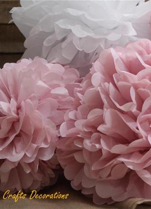 5шт тканинні квіти помпони ручної роботи декор весілля ювілей2 фото