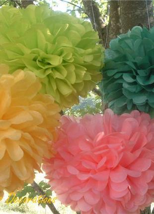 5шт тканевые цветы помпоны ручной работы декор свадьбы юбилей