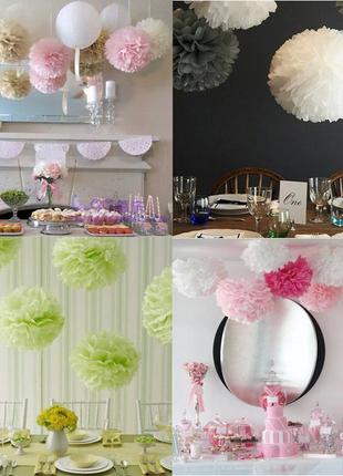 5шт тканевые цветы помпоны ручной работы декор свадьбы юбилей