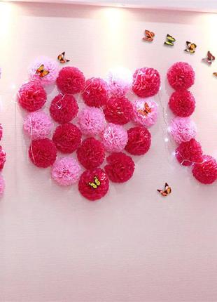 5шт тканевые цветы помпоны ручной работы декор свадьбы юбилей