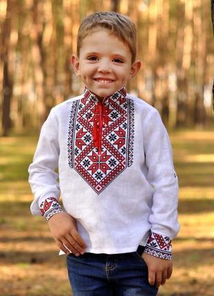 Рубашка-оберег для мальчика с традиционной вышивкой3 фото