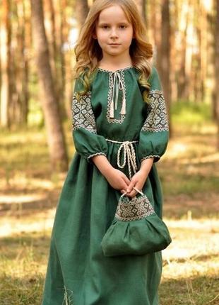 Дитяча сукня з натурального льону1 фото