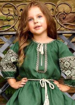 Детское платье из натурального льна3 фото