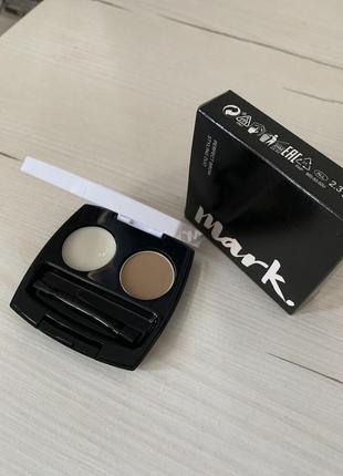 Двойной набор для дизайна бровей avon mark пудра + воск blond 2.3 г