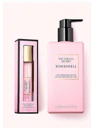 Лосьон для тела и роликовый парфюм victoria’s secret bombshell оригинал набор виктория сикрет косметика уст духи vs