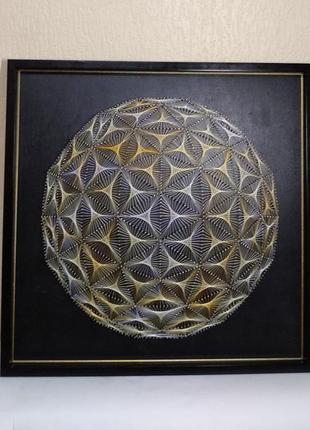3-д картина-мандала в технике  string art " цветок жизни"5 фото