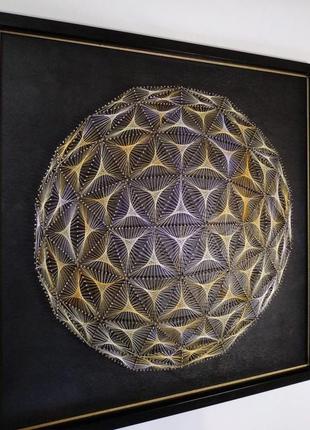 3-д картина-мандала в технике  string art " цветок жизни"7 фото