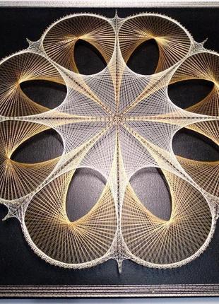 3-d картина - мандала в технике string art. мандала изобилия.5 фото