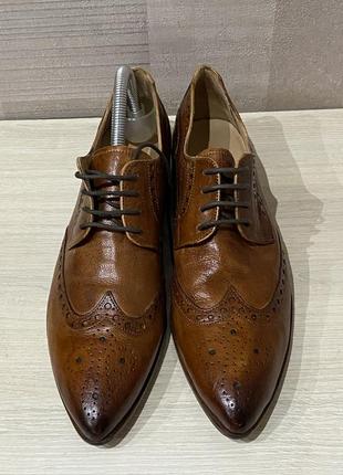 Кожаные туфли броги брендовые 40р2 фото