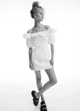 Полулльяновое белое мини платье2 фото