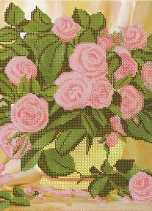 Схема для вишивання бісером магія бісеру м-124-3 "букет троянд" розмір 30*40 см1 фото