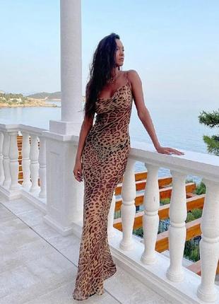 Шифонова леопардова сукня2 фото