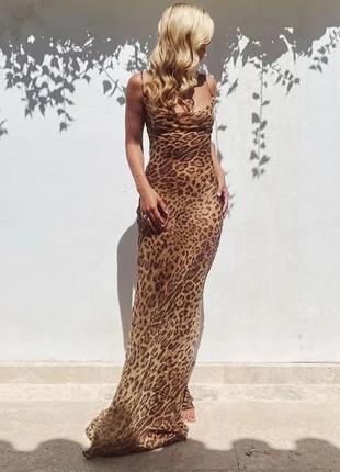 Шифонова леопардова сукня