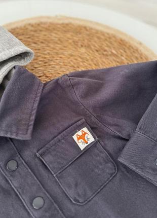 Джинсовая куртка рубашка джинсовая с капишоном для мальчика 12-18мис 1-1,5р 80-86см4 фото
