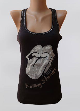 💜💜💜стильная женская майка с принтом the rolling stones new look💜💜💜