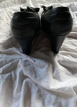 Туфли женские на высокой платформе, искусственная кожа черного цвета, 41 размер3 фото