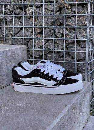 Мужские кеды ванс кну скул чёрно-белые / vans knu skool black white