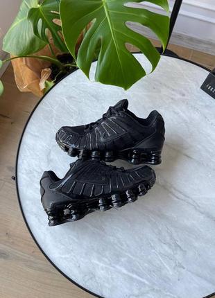 Женские кроссовки найк чёрные / nike shox tl triple black5 фото