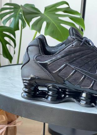 Женские кроссовки найк чёрные / nike shox tl triple black2 фото