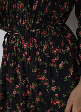 Сукня шифонова колір чорно-червоний5 фото