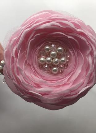 Обруч с розовым цветком3 фото