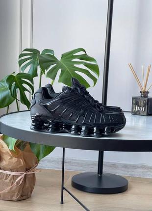 Мужские кроссовки найк чёрные / nike shox tl triple black